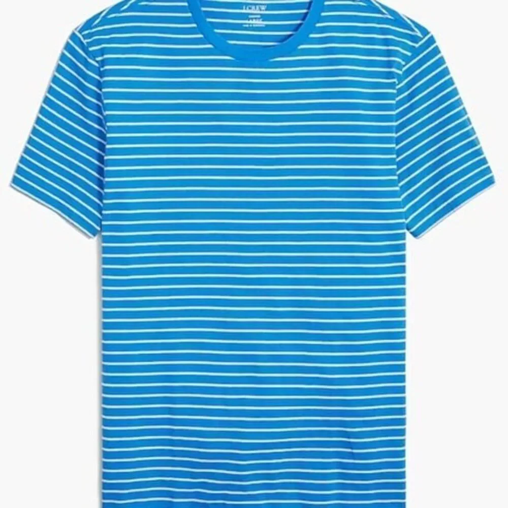 J Crew Men's Striped‎ Cotton Blue Shirt